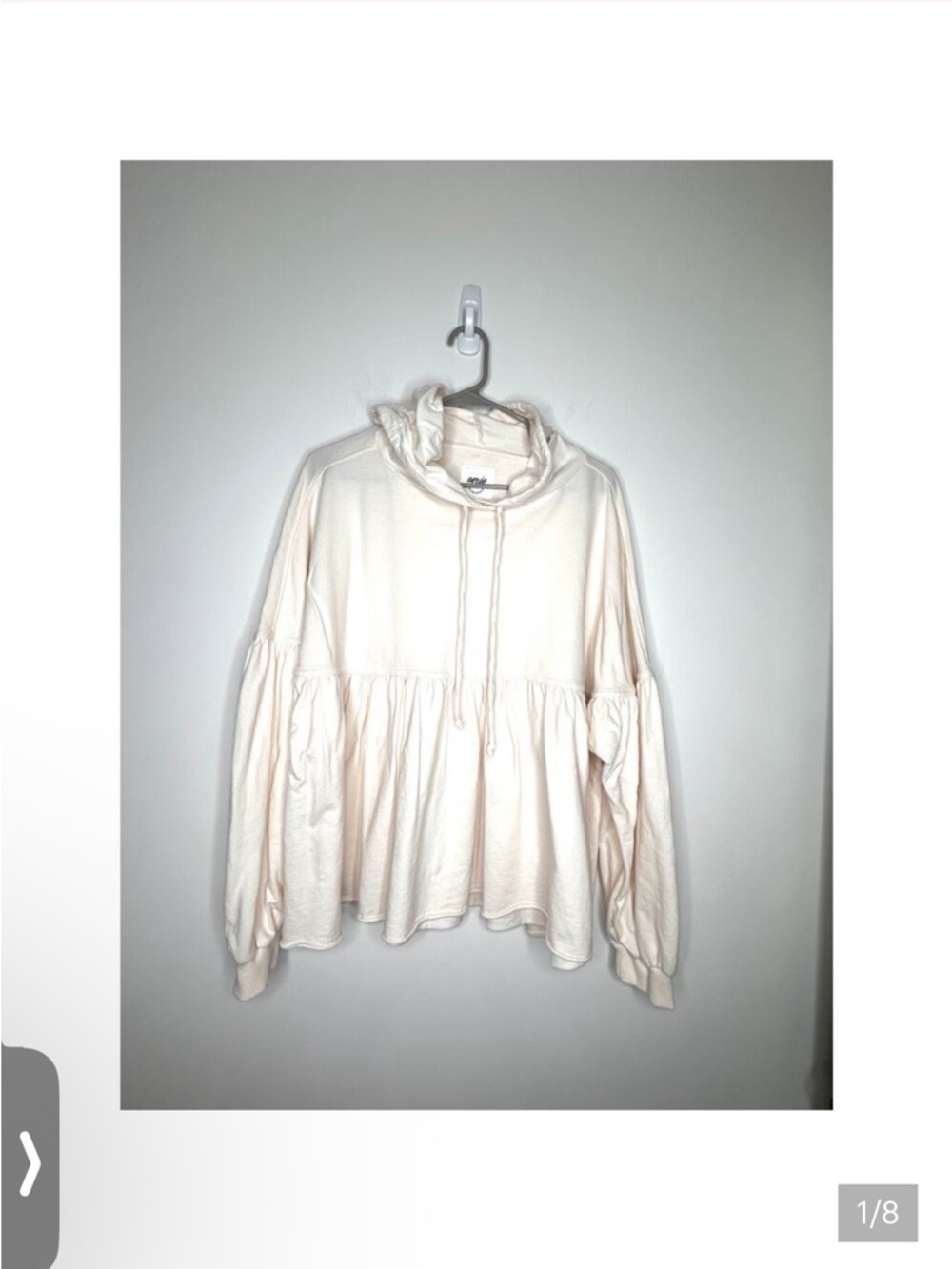 Aerie Cream Ruffled Hoodie - Size M